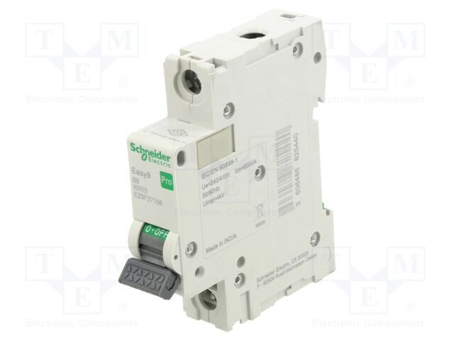 Circuit breaker; 230/400VAC; Inom: 6A; Poles: 1; Charact: B; 6kA