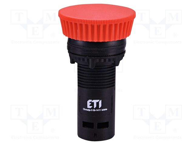 Switch: push-button; 22mm; NC; red; IP65; mushroom; E; Pos: 2; Ø22.5mm