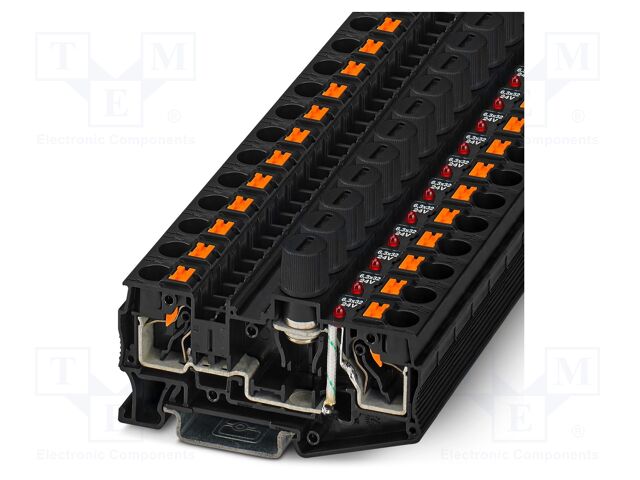 Splice terminal: rail; 10A; 24V; push-in; PA; L: 49.8mm; 0.5÷10mm2