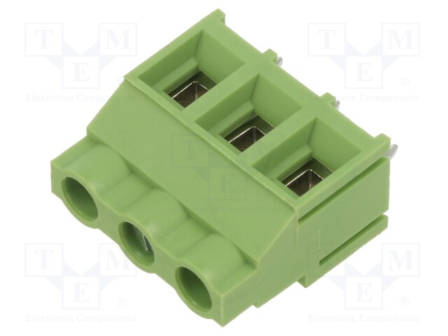 PCB terminal block; angled 90°; 7.62mm; ways: 3; on PCBs; terminal