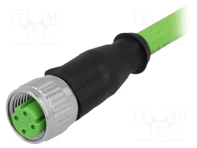 Plug; M12; PIN: 4; female; D code-Ethernet; 1.5m; Insulation: TPU