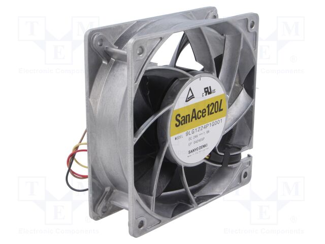 Fan: DC; axial; 24VDC; 120x120x38mm; 420m3/h; 62dBA; ball bearing