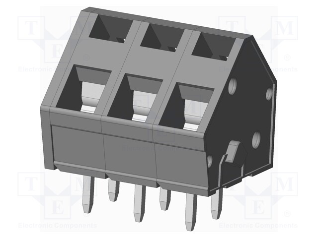 Connector: PCB terminal block; terminal; angled 45°; on PCBs