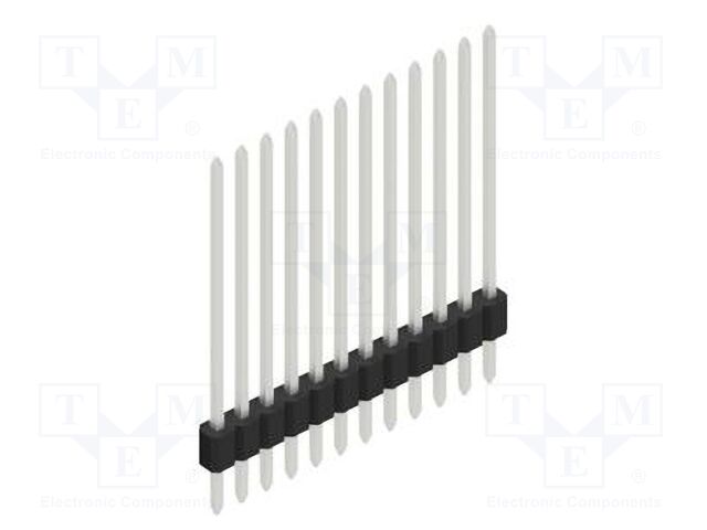 Connector: pin strips; pin header; male; PIN: 12; 1.27mm; THT; 1x12