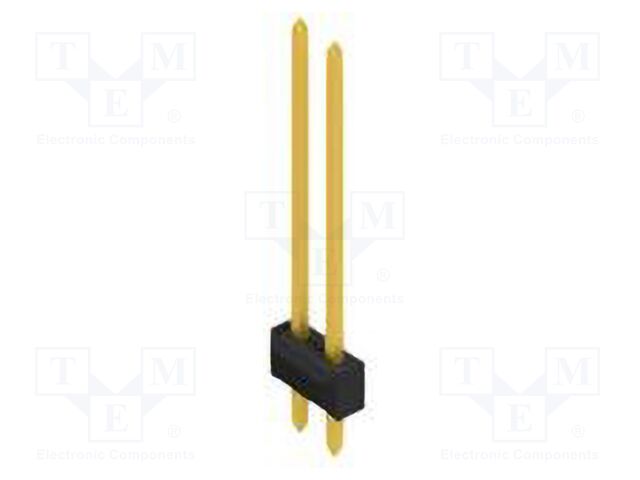 Connector: pin strips; pin header; male; PIN: 2; 2.54mm; THT; 2x1