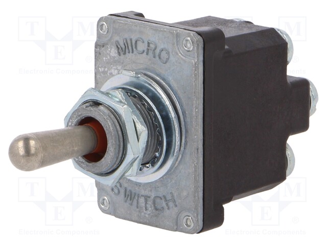 Switch: toggle; Pos: 3; DPDT; (ON)-OFF-ON; 6A/230VAC; 18A/28VDC