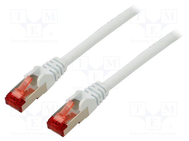 Patch cord; S/FTP; 6; stranded; Cu; LSZH; white; 1m; halogen free