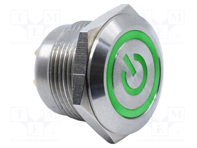 Switch: vandal resistant; SPST-NO; 2A/36VDC; IP67; OFF-(ON); Ø19mm