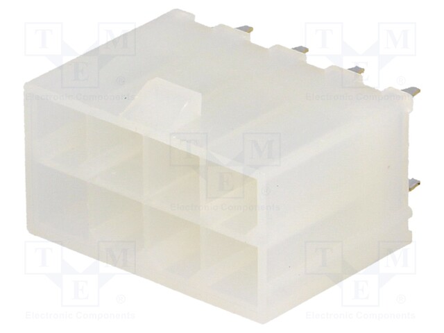 Socket; wire-board; male; Mini-Fit Jr; 4.2mm; PIN: 8; THT; 9A; tinned