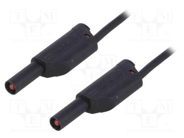 Test lead; PVC; 1m; black; 16A; Cond.cross sec: 1mm2