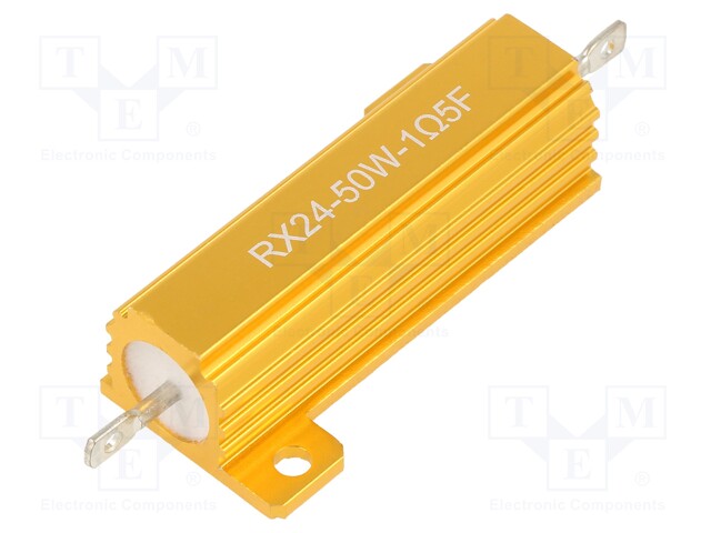 Resistor: wire-wound; with heatsink; 1.5Ω; 50W; ±1%; 50ppm/°C