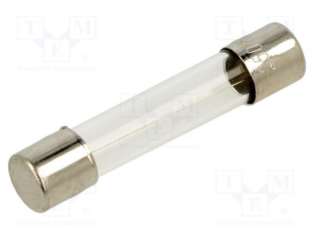 Fuse: fuse; 2A; 250VAC; glass; 6.35x31.8mm; brass; bulk