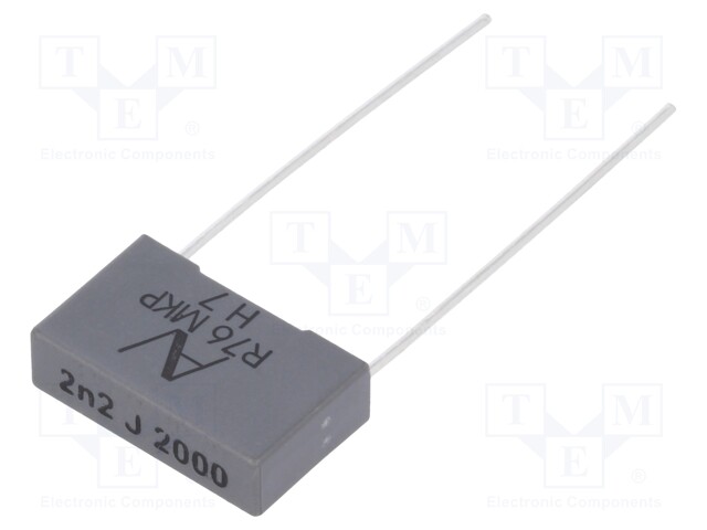 Capacitor: polypropylene; 2.2nF; 15mm; ±5%; 18x5x11mm; -55÷105°C
