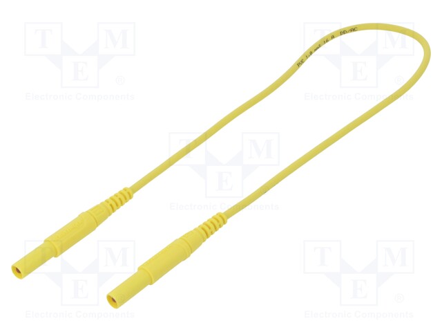 Test lead; PVC; 0.5m; yellow; 16A; Cond.cross sec: 1mm2