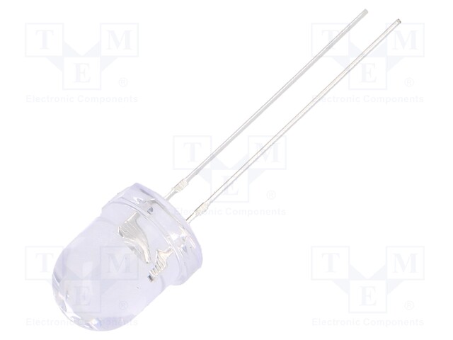 LED; 8mm; orange; 1120÷1560mcd; 30°; Front: convex; Pitch: 2.54mm