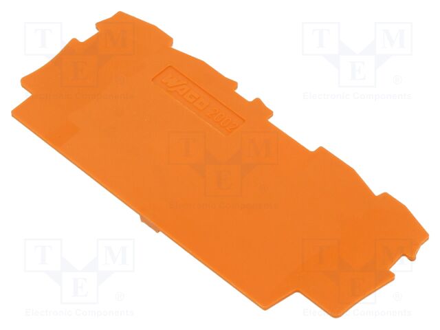End/partition plate; orange; 2002; 2002