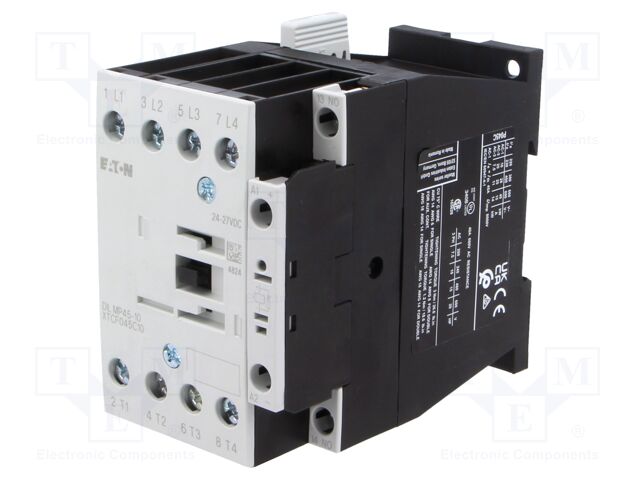 Contactor: 4-pole; NO x4; 24VDC; 25A; DIN,on panel; DILMP; -25÷40°C