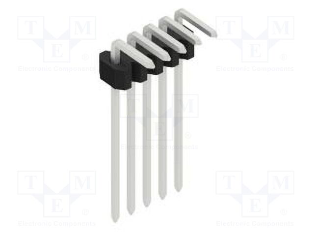 Connector: pin strips; pin header; male; PIN: 5; 1.27mm; THT; 1x5