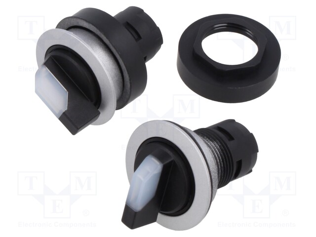 Switch: rotary; 22mm; Stabl.pos: 1; yes; IP65; Pos: 2; Cutout: Ø22.3mm