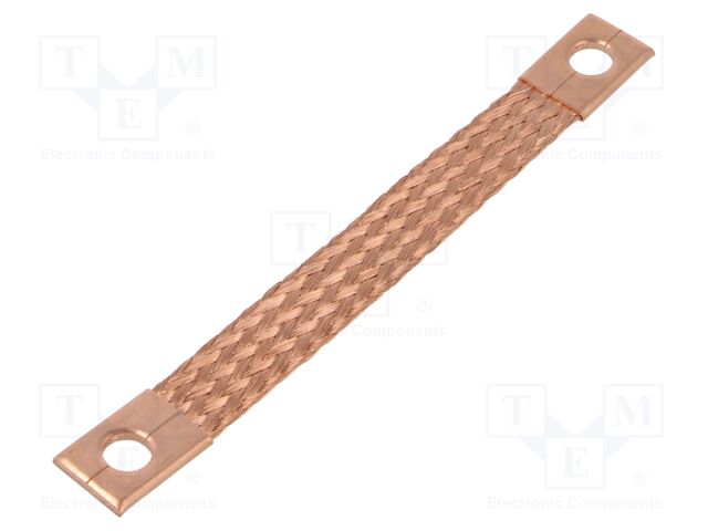 Braids; earthing tape; 10mm2; Ø1: 9mm; Ø2: 9mm; 90A; L: 130mm