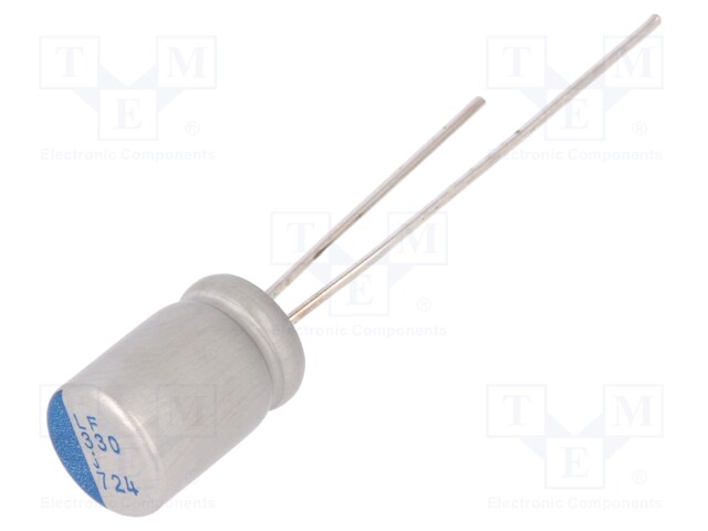 Capacitor: polymer; 330uF; 6.3VDC; ESR: 24mΩ; PLF; THT; ±20%; 2000h