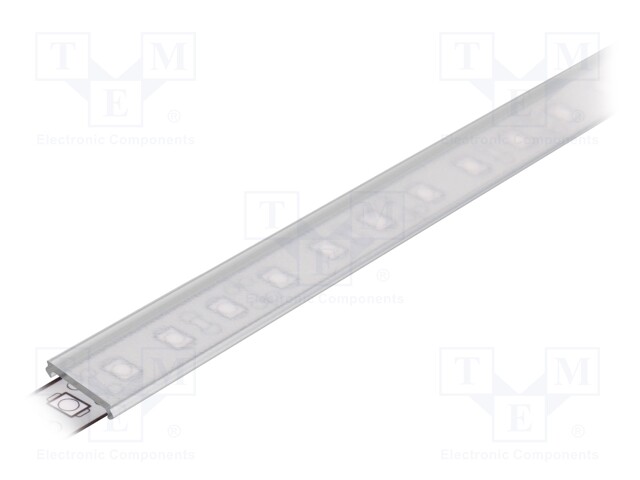 Cover for LED profiles; transparent; 2m; V: C2; push-in