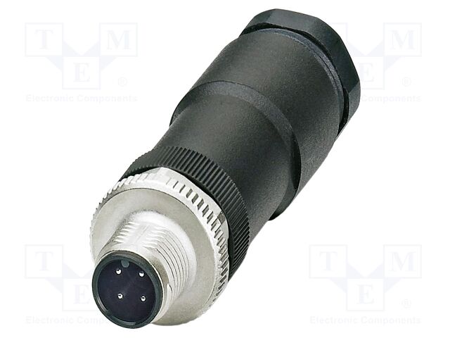 Connector: M12; plug; PIN: 4; 250V; straight; IP67; screw terminal