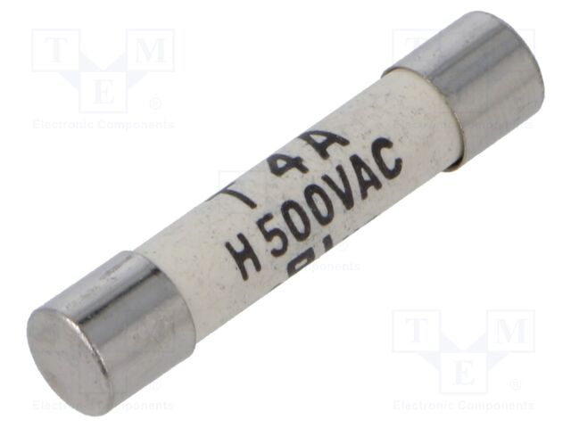 Fuse: fuse; time-lag; 4A; 500VAC; ceramic,cylindrical; 6,3x32mm