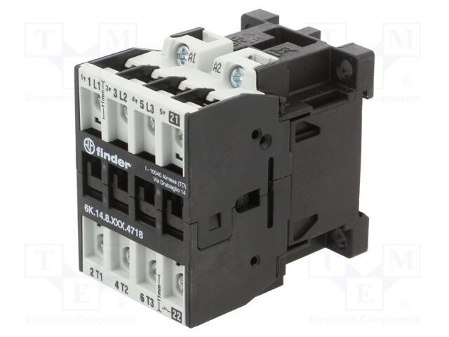 Contactor: 4-pole; for DIN rail mounting; 6K; IP20