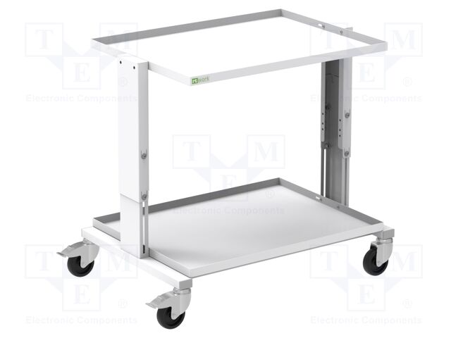 Trolley; ESD; W: 900mm; D: 625mm; steel; light grey; 10kΩ÷100MΩ