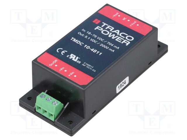 Converter: DC/DC; 10W; Uin: 18÷75V; Uout: 5.1VDC; Iout: 2000mA; 65.8g