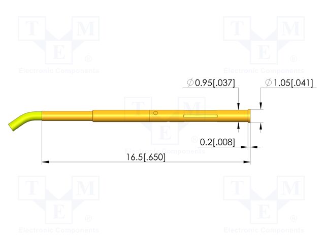 Test probe socket; gold-plated; KS-079; 16.5mm; test needles