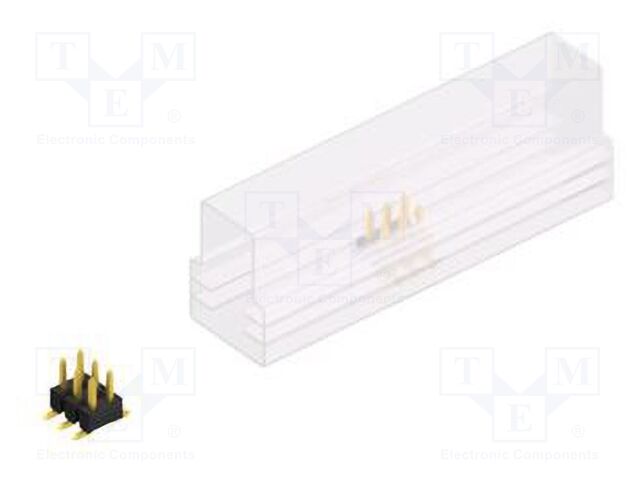 Connector: pin strips; pin header; male; PIN: 6; 2.54mm; SMT; 2x3