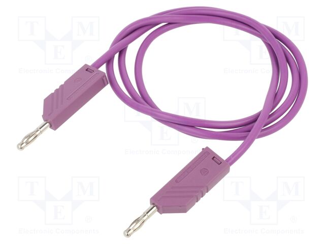 Test lead; 60VDC; 30VAC; 32A; Len: 1m; violet; Material: brass