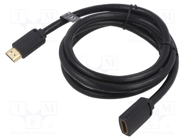 Cable; HDMI 2.0; HDMI socket,HDMI plug; PVC; Len: 1.5m; black