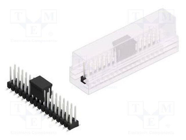 Connector: pin strips; pin header; male; PIN: 34; 2.54mm; SMT; 2x17