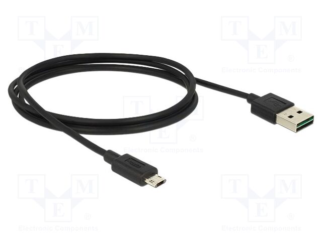 Cable; USB 2.0; gold-plated; 0.5m; black; 24AWG,32AWG; 480Mbps