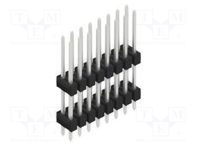 Connector: pin strips; pin header; male; PIN: 16; 2.54mm; THT; 2x8