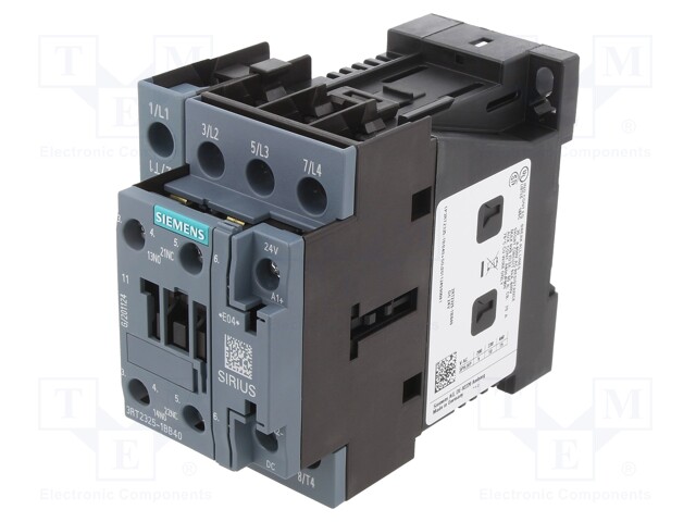 Contactor: 4-pole; NO x4; Auxiliary contacts: NO + NC; 24VDC; 35A