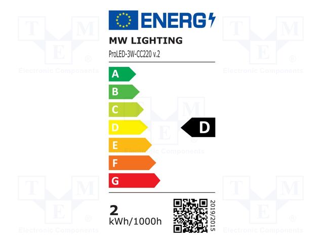 LED; white warm; 3000K; 174lm; 175°; No.of diodes: 3; 11x16x74.1mm