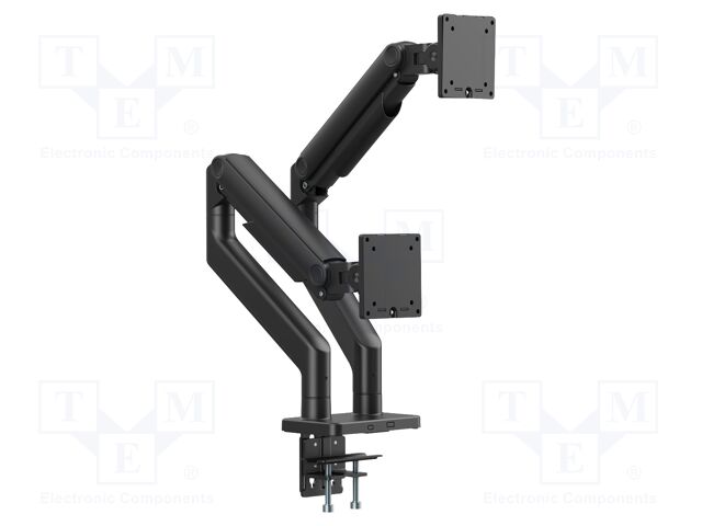 Holder; table edge; 20kg; 45"; black; Arm len: 621mm; monitor x2