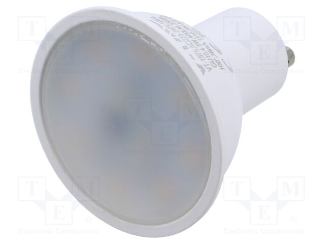 LED lamp; warm white; GU10; 220/240VAC; 400lm; P: 4.5W; 100°; 3000K