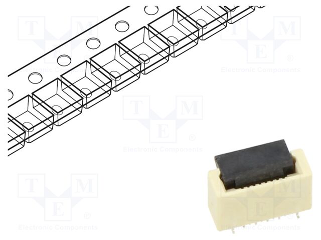 Connector: FFC/FPC; 30V; PIN: 8; vertical; SMT; tinned; 0.5A; LCP