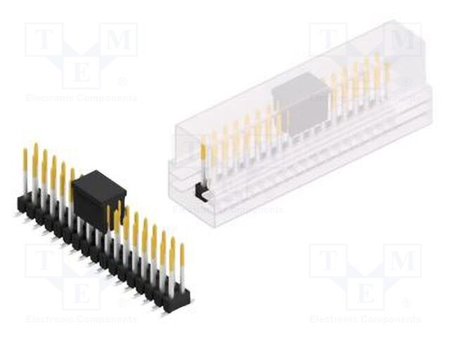 Connector: pin strips; pin header; male; PIN: 34; 2.54mm; SMT; 2x17