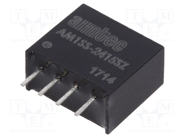 Converter: DC/DC; 1W; Uin: 21.6÷26.4V; 15VDC; Iout: 67mA; SIP4; 1.5g