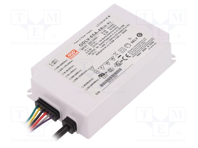 Power supply: switched-mode; LED; 65W; 48VDC; 1.35A; 180÷295VAC