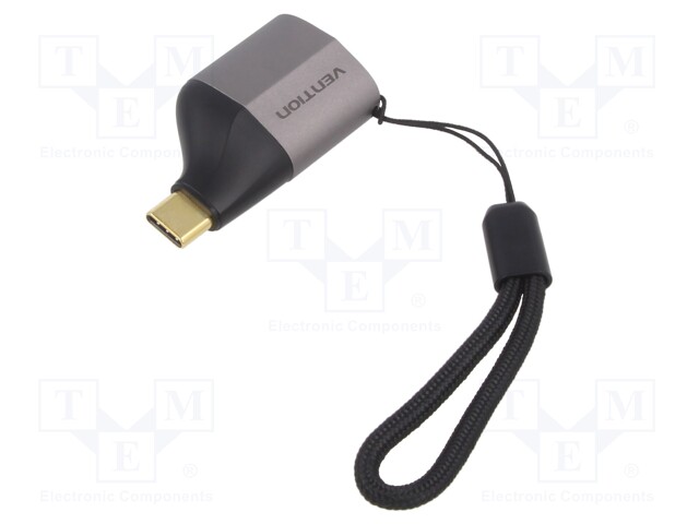 Adapter; DisplayPort 1.2; DisplayPort socket,USB C plug; grey