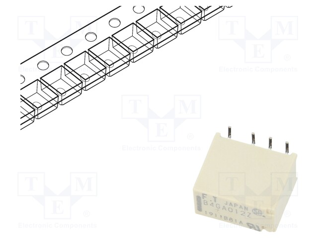 Relay: electromagnetic; DPDT; Ucoil: 12VDC; 0.3A/125VAC; 1A/30VDC