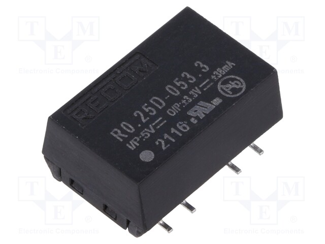 Converter: DC/DC; 0.25W; Uin: 4.5÷5.5V; Uout: 3.3VDC; Uout2: -3.3VDC