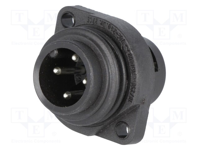 Connector: circular; socket; male; IP67; CA; PIN: 4(3+1); 3+PE; 400V